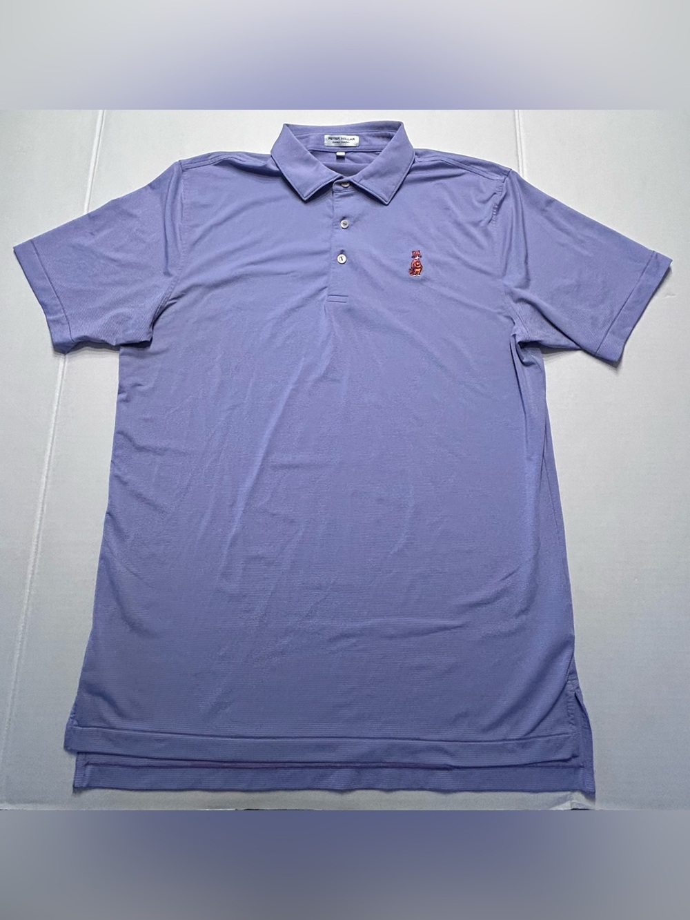 Peter Millar Summer Comfort Purple Polo Shirt Clemson Dizzy Tiger Size Medium